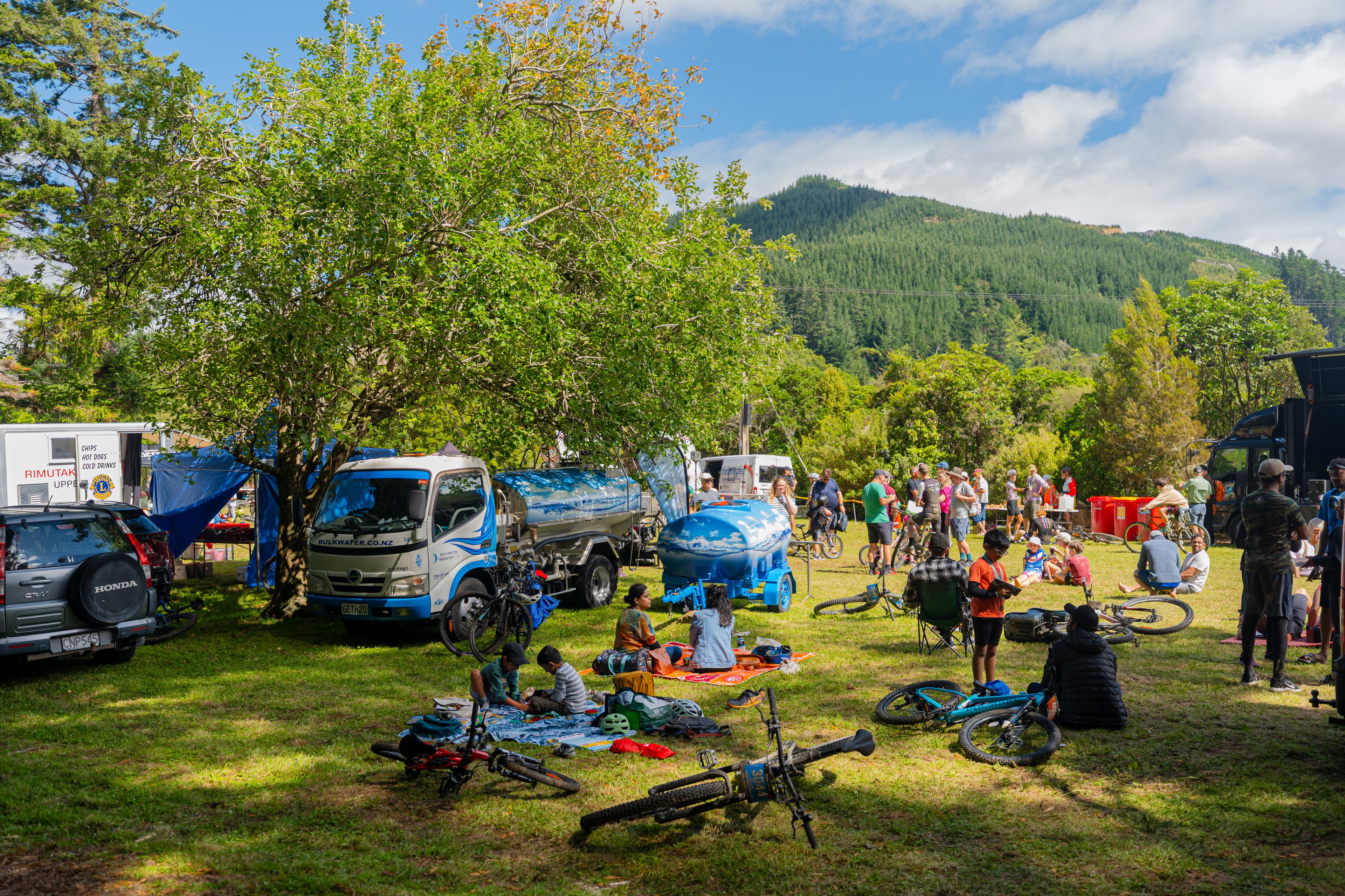 BWT water truck and trailer at mountain bike event